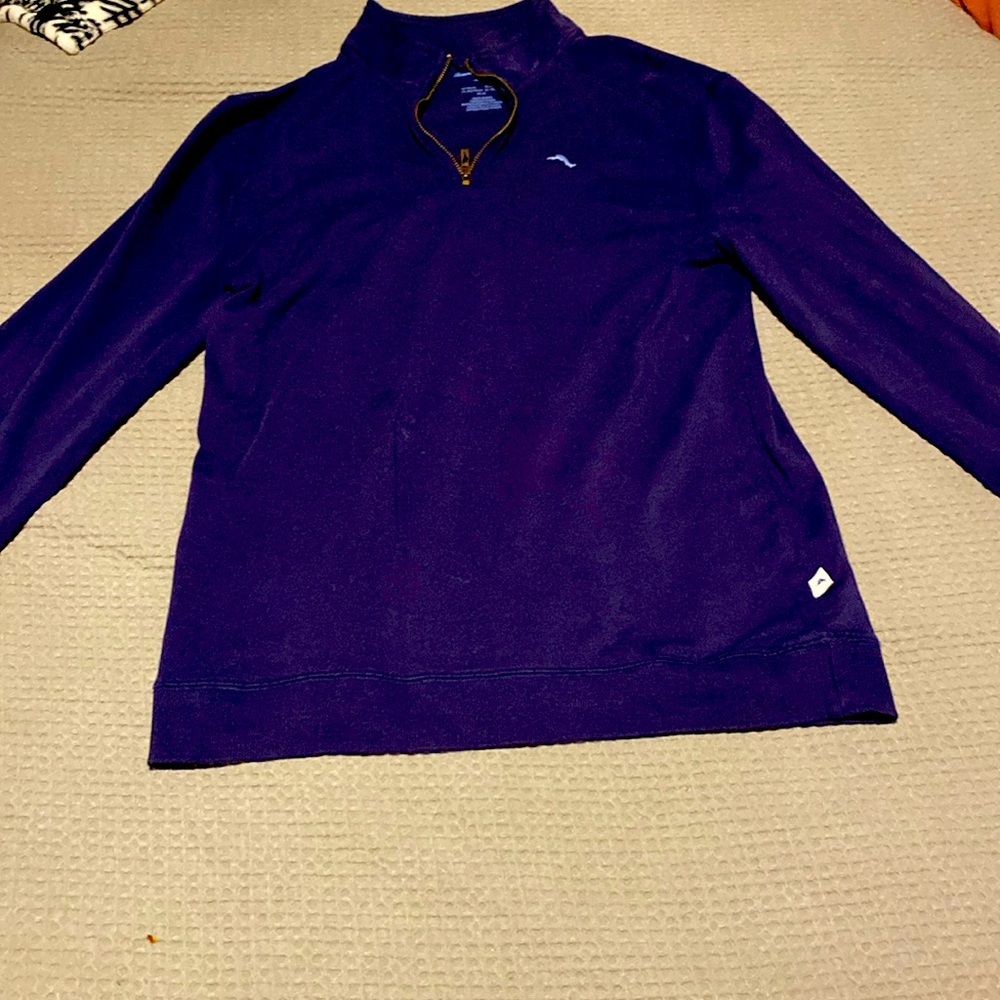 Tommy bahama navy blue zip up sweater